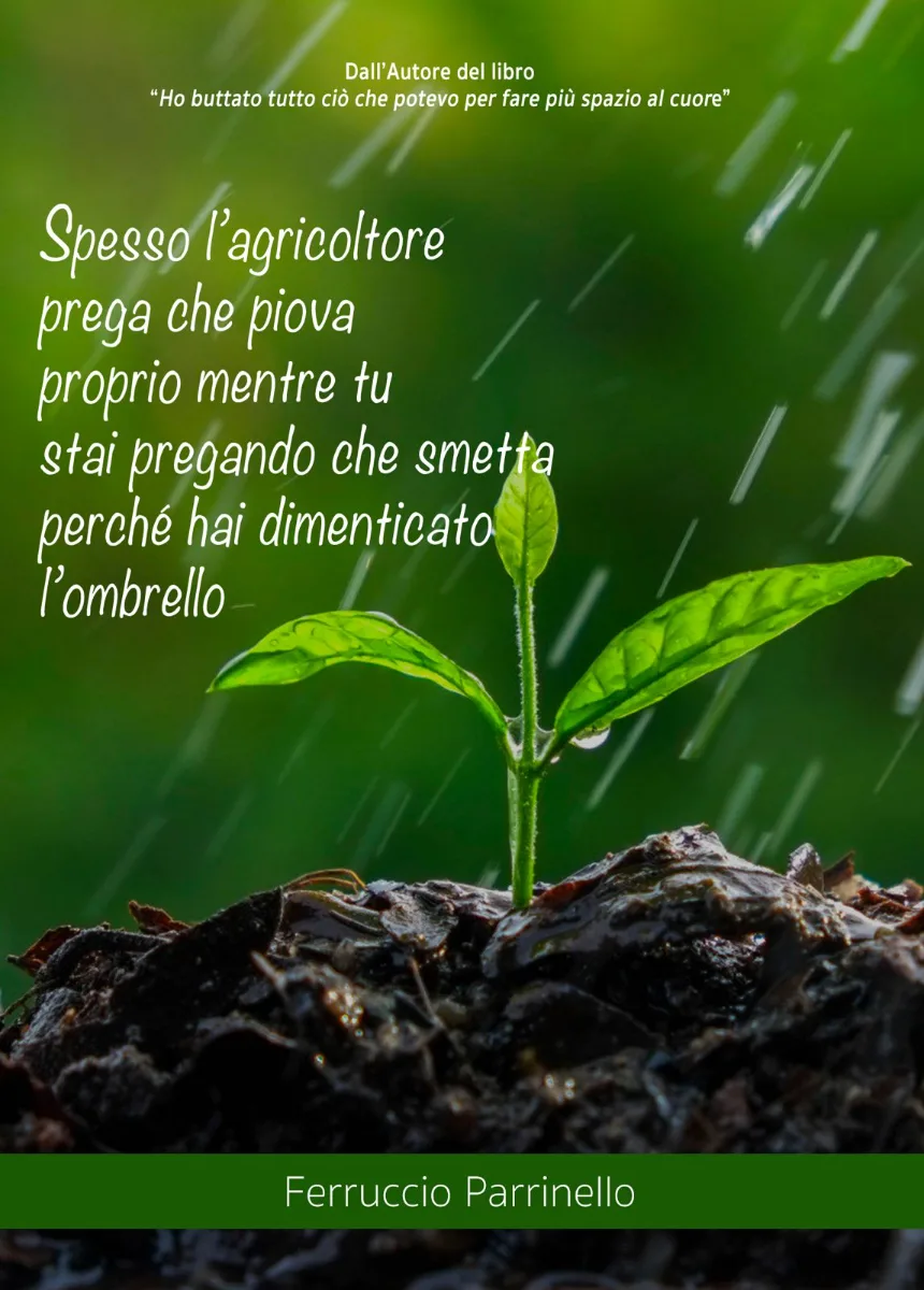 Copertina di Spesso l'agricoltore prega che piova proprio mentre tu stai pregando che smetta perché hai dimenticato l'ombrello